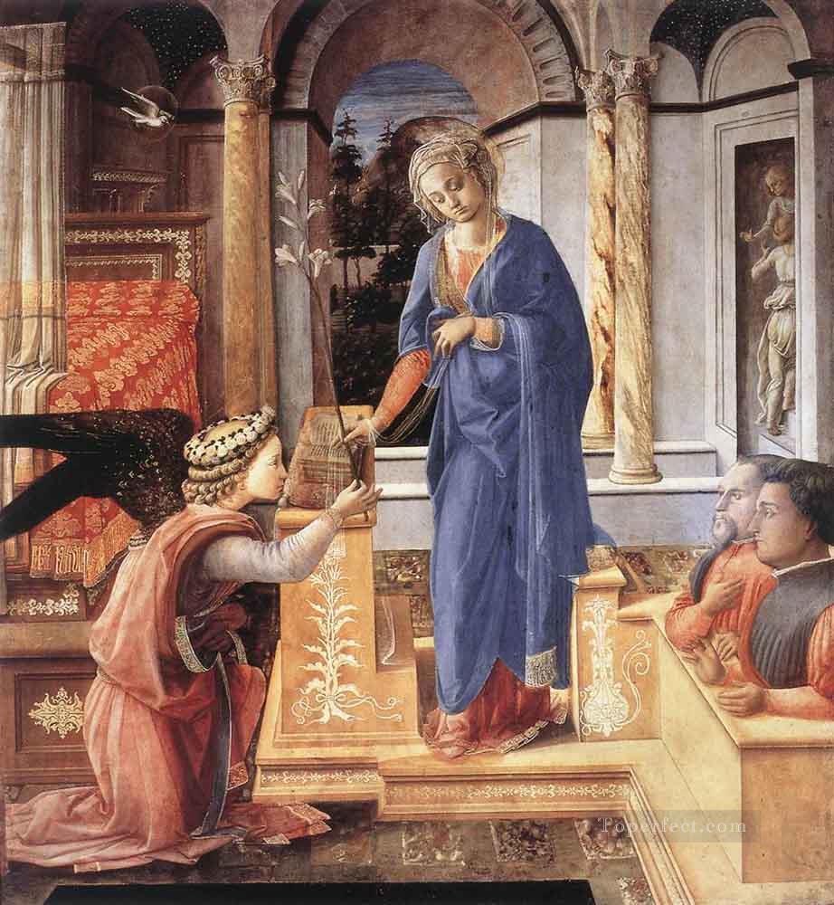 The Annunciation Wih Two Kneeling Donors Renaissance Filippo Lippi Oil Paintings